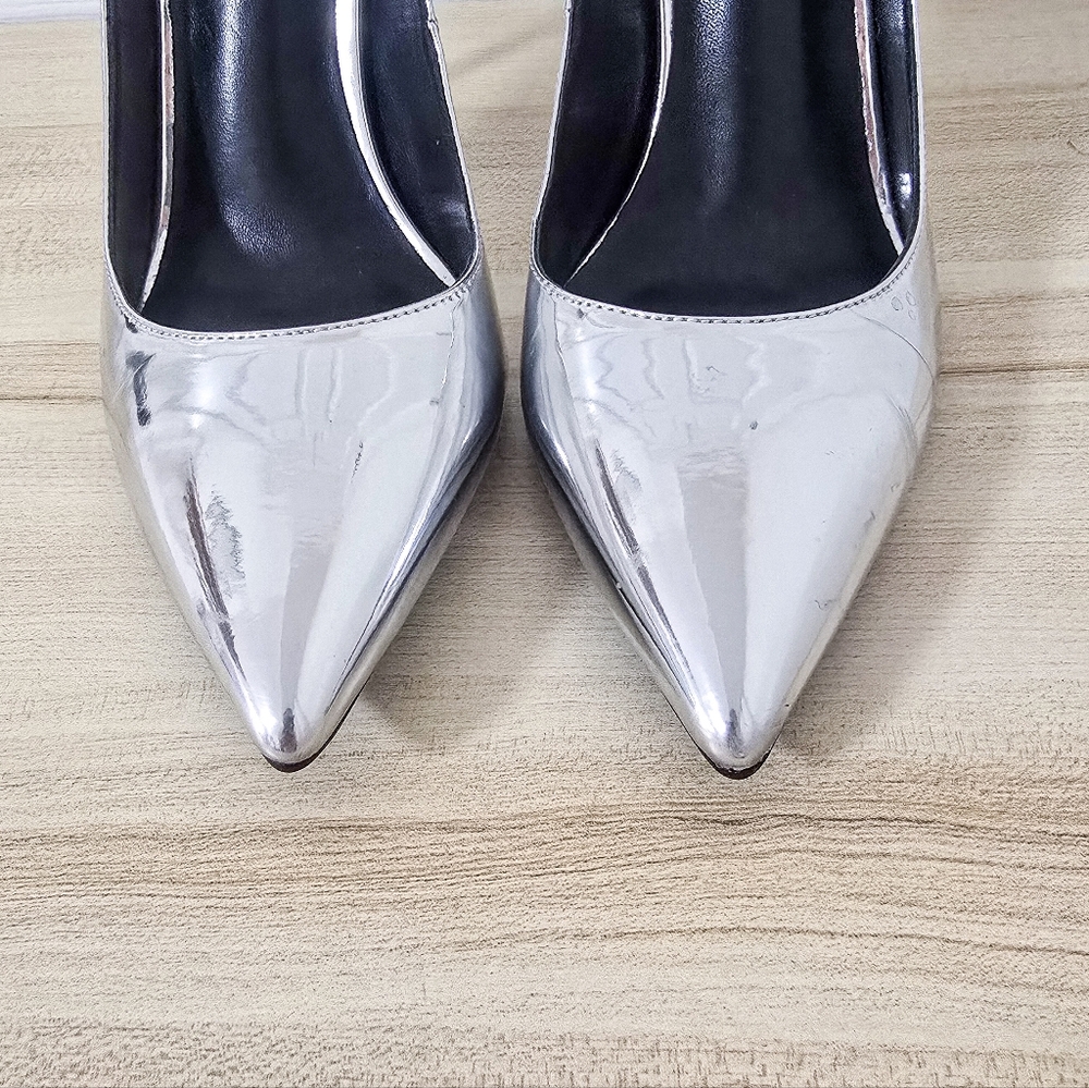 Toni Bianco Anja Metallic Silver Stiletto Heel Pumps Size 8.5 - Picture 6 of 15